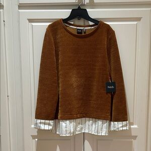 Rafaella Tan Sweater with Cream Trim